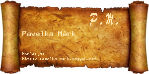 Pavelka Márk névjegykártya